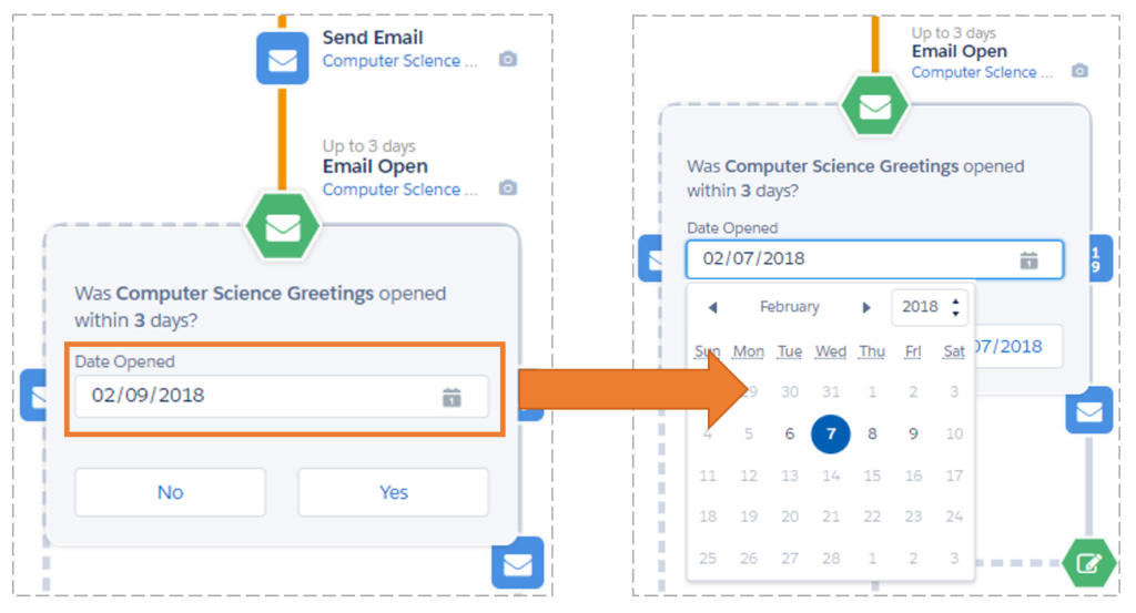 Click to select calendar dates to test