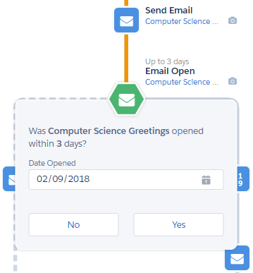 Pardot - select if prospect clicks email