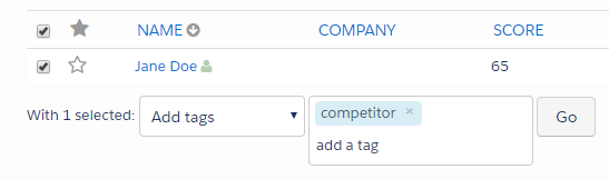 Apply a tag to a competitor in Pardot