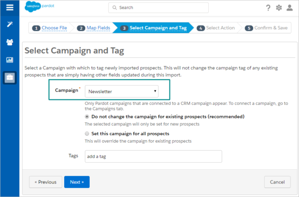 Importing a prospect still requires a Campaign.