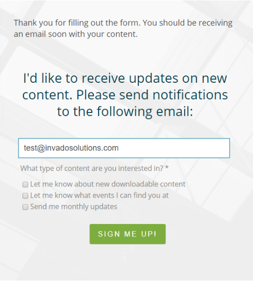Form with Content Opt-ins Form with Content Opt-ins