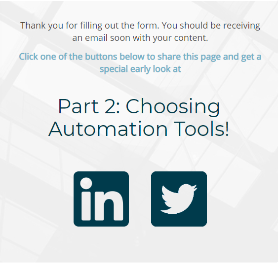 Thank You Content with Social Posting Links Thank You Content with Social Posting Links