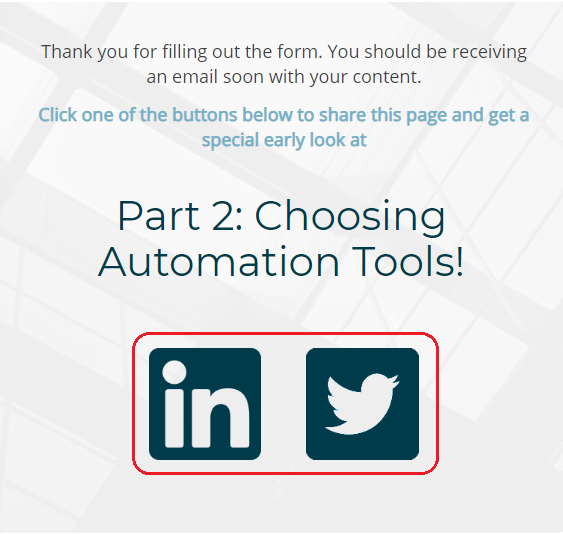 Thank You Content with social icons for LinkedIn and Twitter Thank You Content with social icons for LinkedIn and Twitter