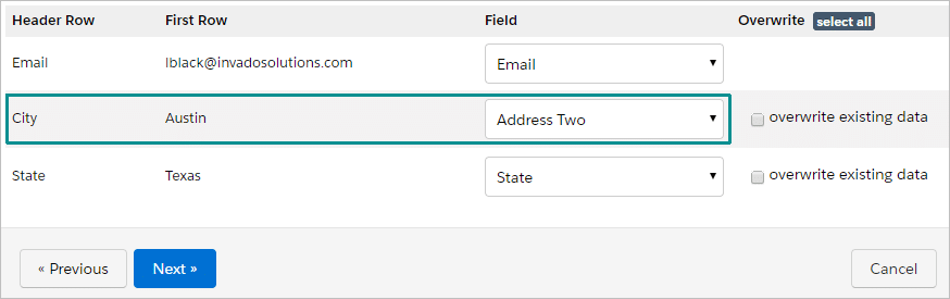 Data mapped to field that should be blank