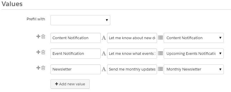 Set all checkbox attributes as you're creating the new Custom Field