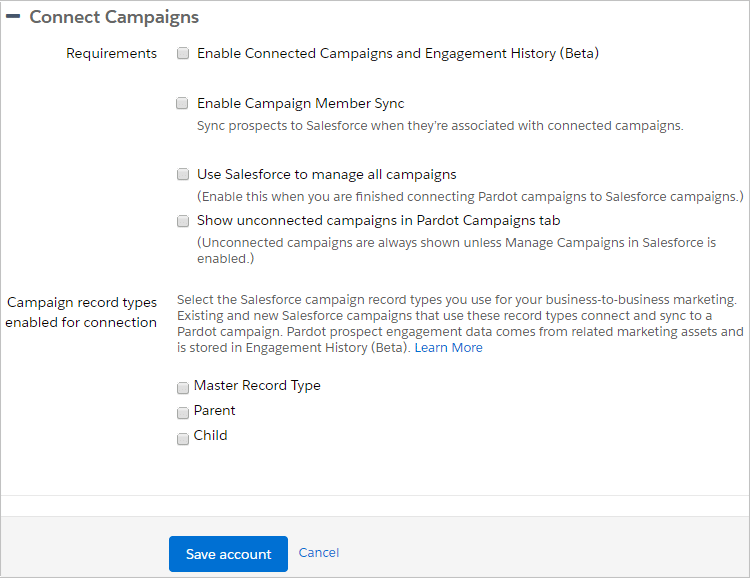 Ready to turn on Pardot Connected Campaigns