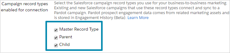 Make Pardot Connected Campaigns use Record Types