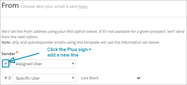 Select your fallback sender for your Pardot email