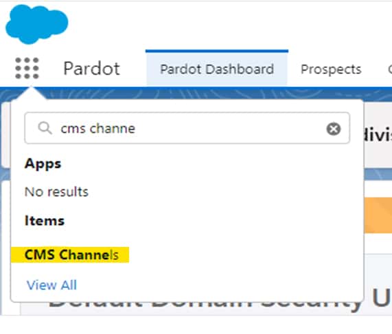 Click on App Switcher and search for CMS Channels.